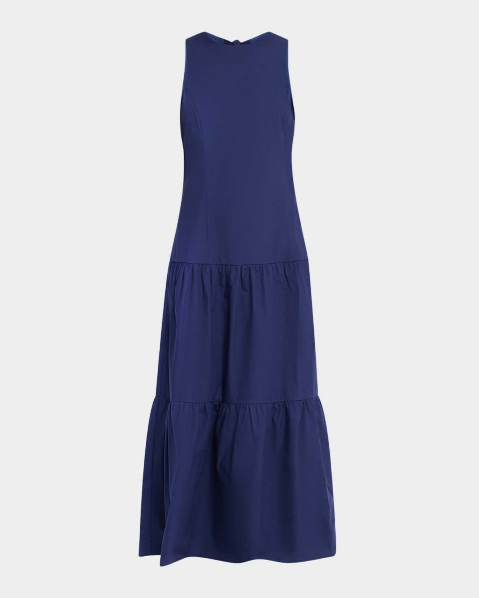 Zelda Sleeveless Tiered Cotton Maxi Dress